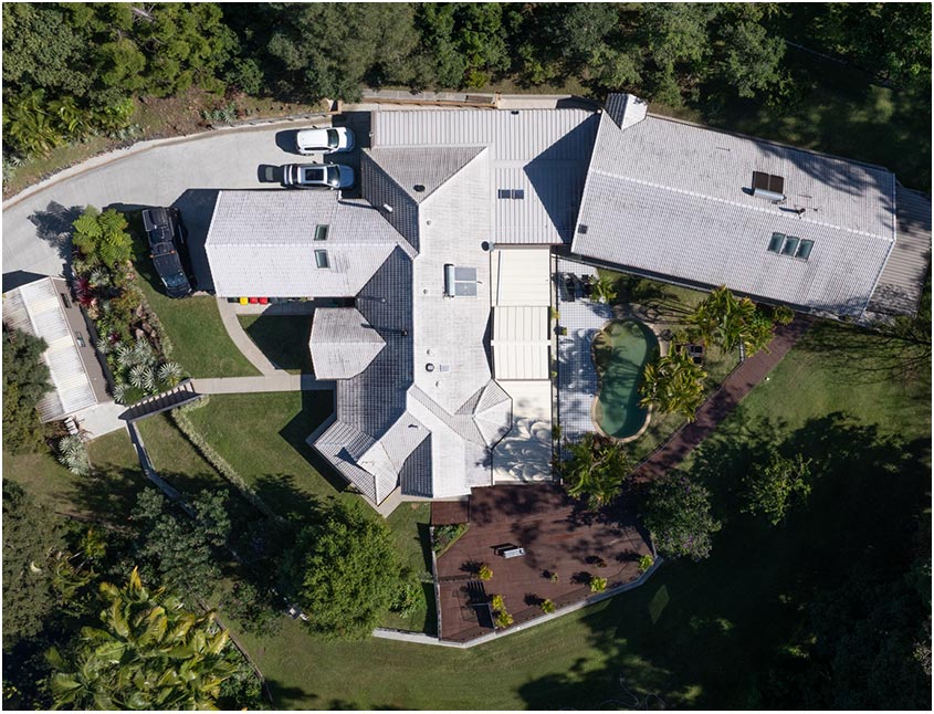 Aerial view of the residence